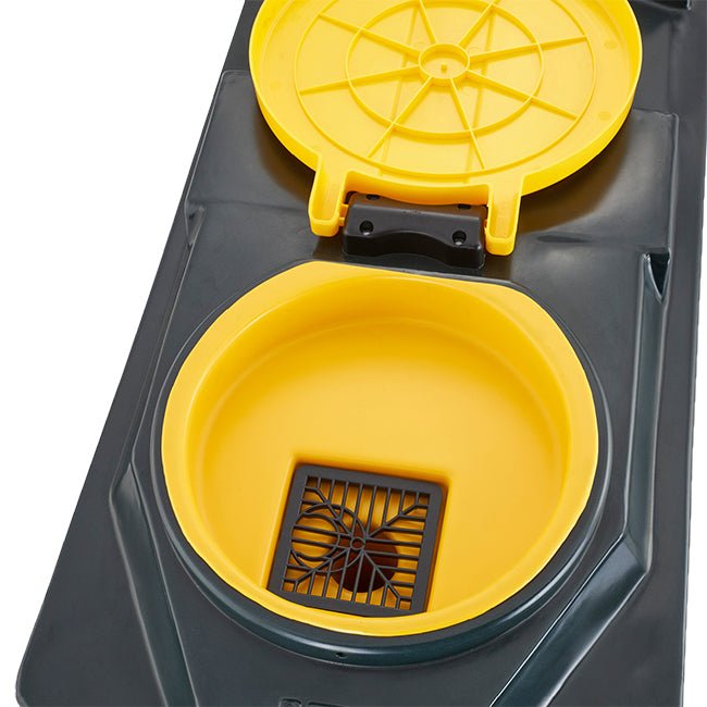 1,000 Litre Plastic Bunded Waste Oil Tank (Slimline) - Yellow Shield