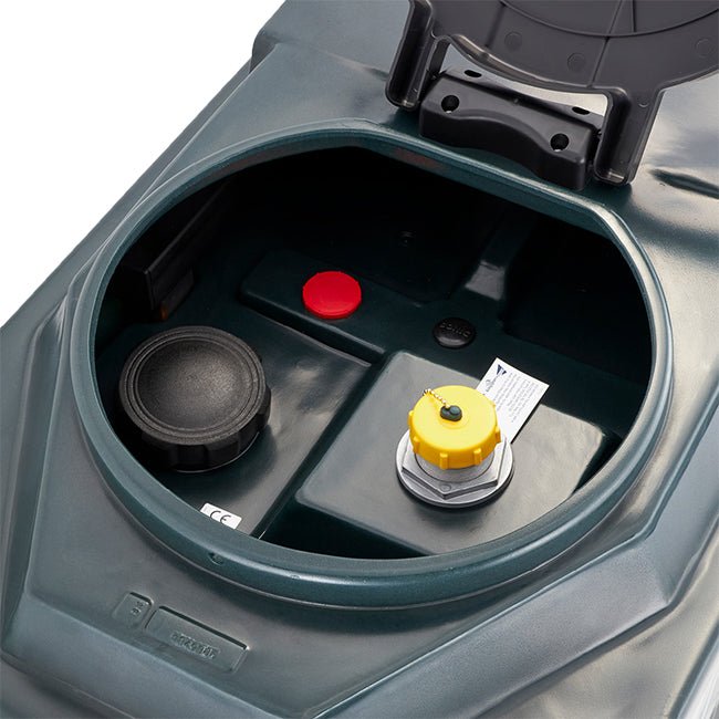 1,000 Litre Plastic Oil Storage Tank (Slimline) - Yellow Shield