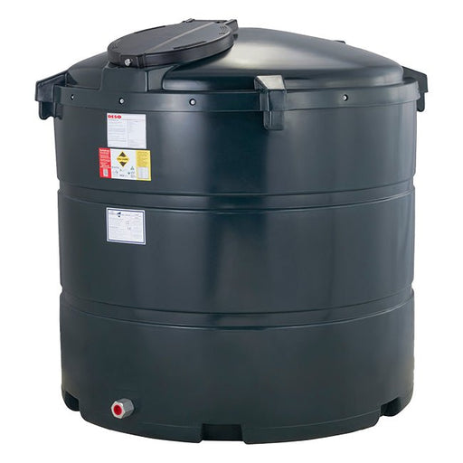 1,340 Litre Plastic Oil Storage Tank (Vertical) - Yellow Shield