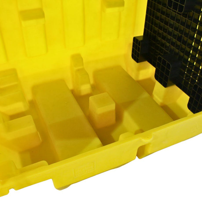 2 Drum Hardcover Spill Pallet - Low Profile - Yellow Shield