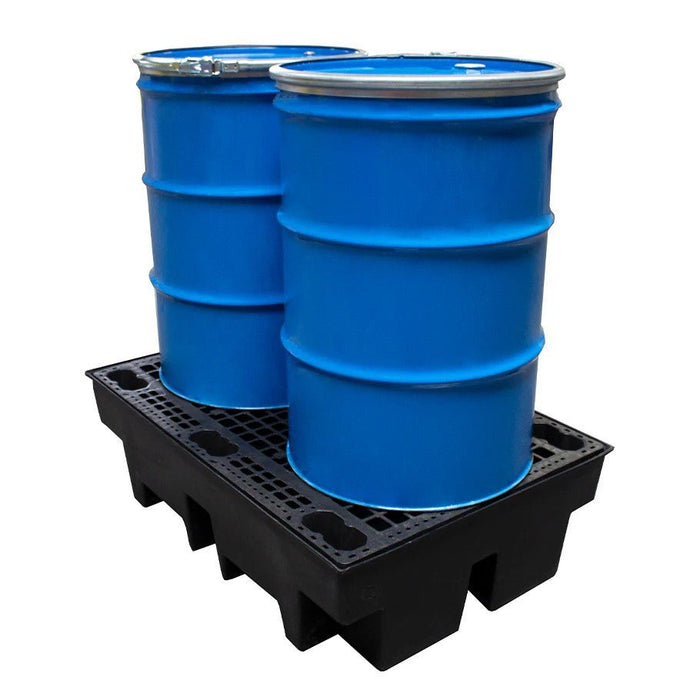 2 Drum Spill Pallet - Recycled - Yellow Shield