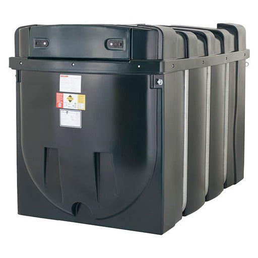 2,500 Litre Plastic Bunded Fuel Tank (Horizontal) - Yellow Shield