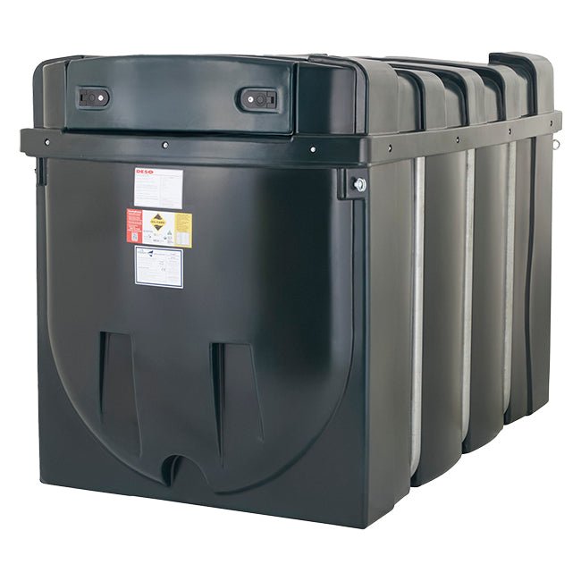 2,500 Litre Plastic Bunded Fuel Tank (Horizontal) - Yellow Shield