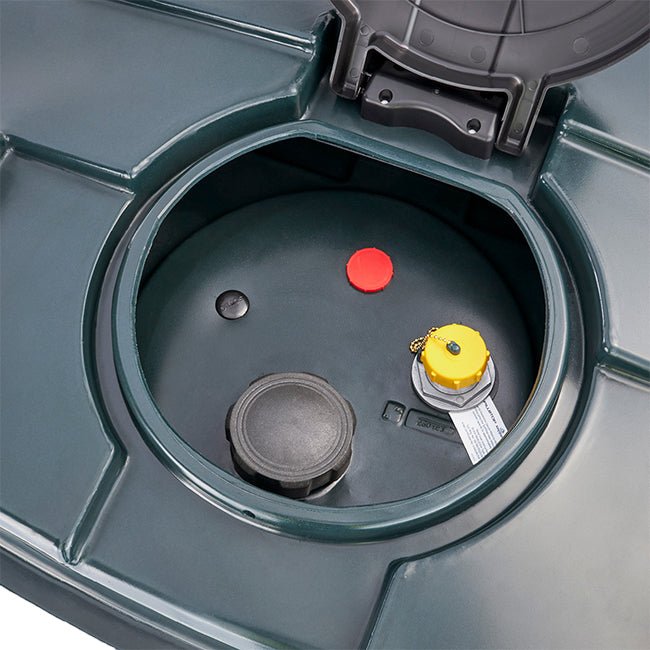2,500 Litre Plastic Oil Storage Tank (Horizontal) - Yellow Shield