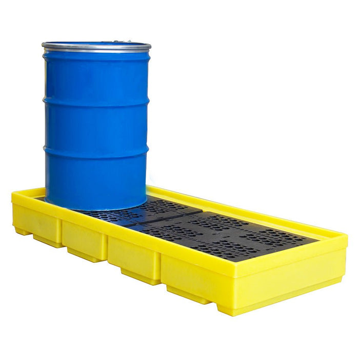 3 Drum Spill Pallet - Low Profile - Yellow Shield