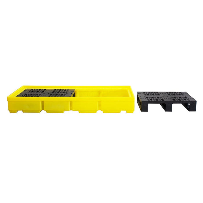 3 Drum Spill Pallet - Low Profile - Yellow Shield
