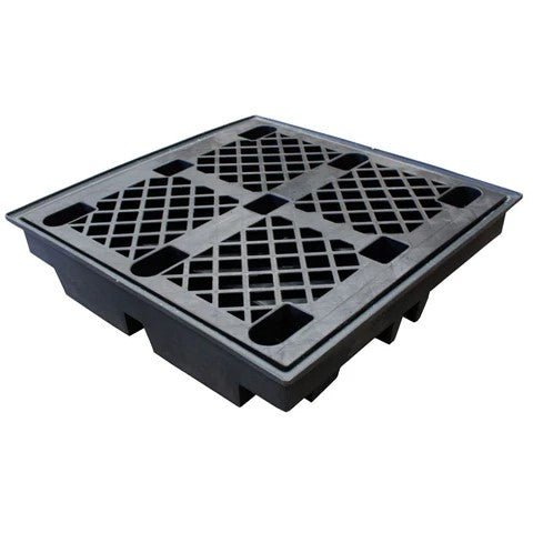 4 Drum Spill Pallet - Recycled - Yellow Shield