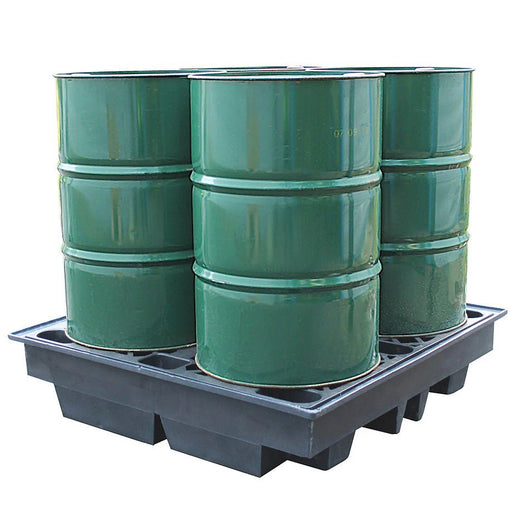 4 Drum Spill Pallet - Recycled - Yellow Shield
