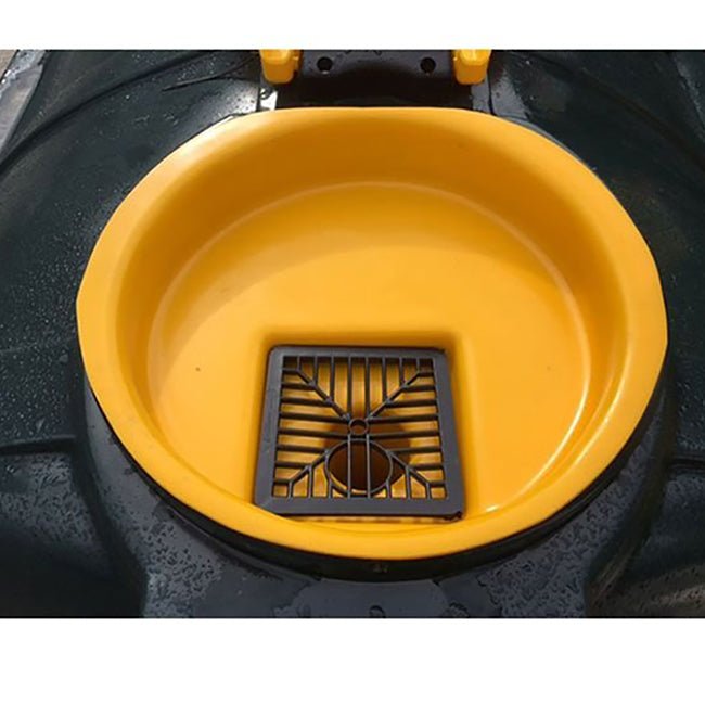 650 Litre Plastic Bunded Waste Oil Tank (Slimline) - Yellow Shield
