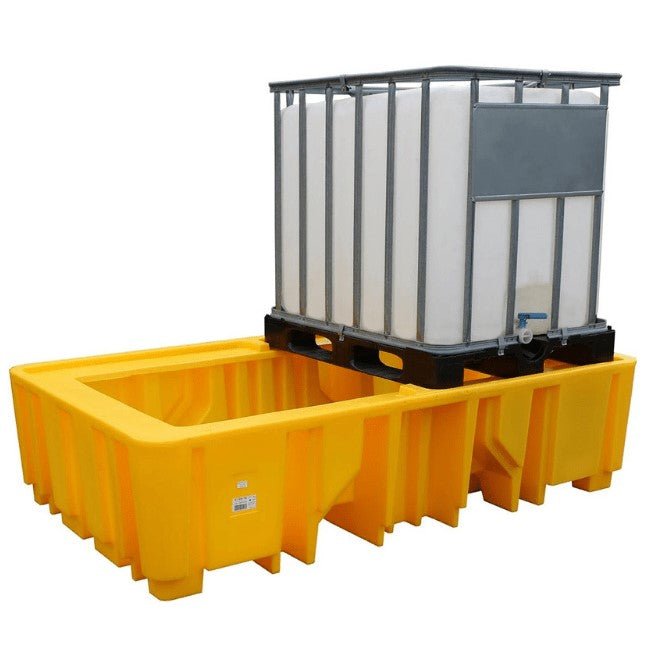 Double IBC Spill Pallet - Economy - Yellow Shield