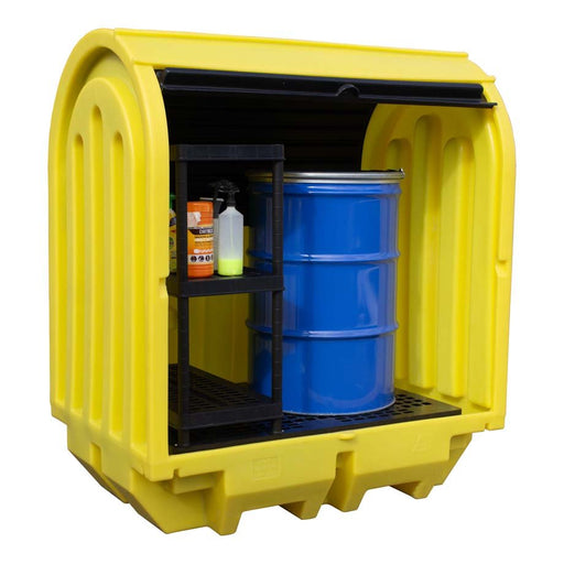 Hardcover Spill Pallet - With Shelving - Yellow Shield