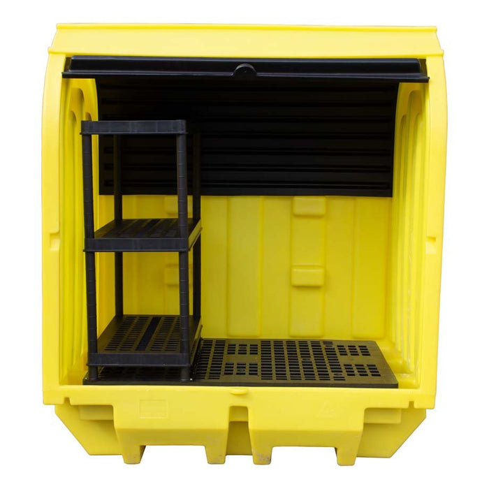 Hardcover Spill Pallet - With Shelving - Yellow Shield