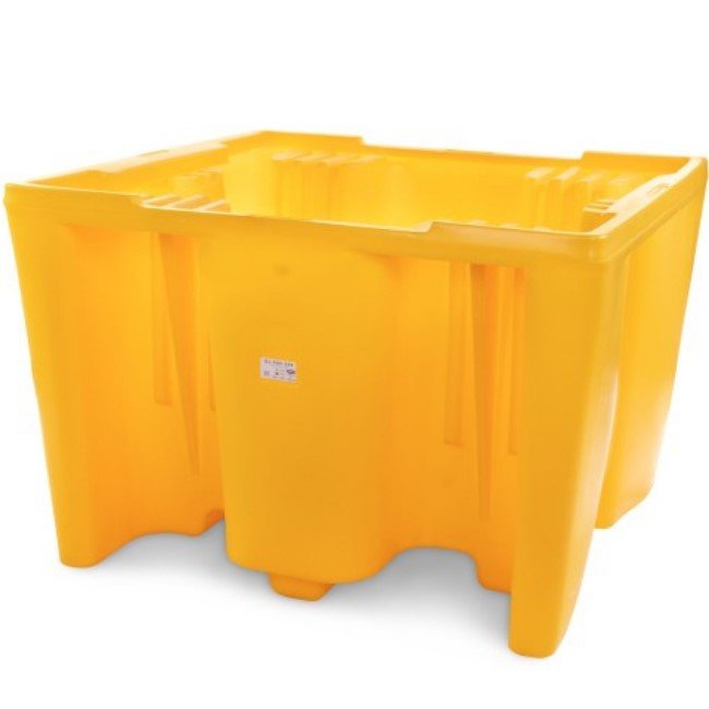 Single IBC Spill Pallet - No Grid - Yellow Shield