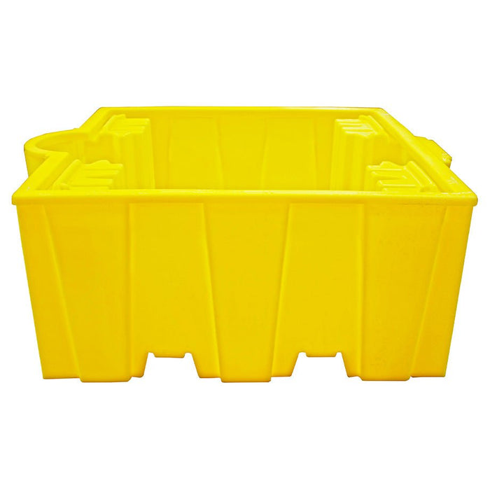 Single IBC Spill Pallet - No Grid With Dispenser - Yellow Shield