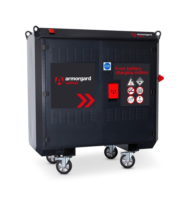 VoltHub™ VH16 Battery Charging 16 Locker Station - Yellow Shield