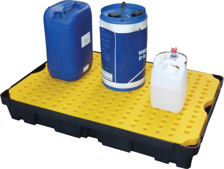 100 Litre Spill Tray with Grid - Yellow Shield