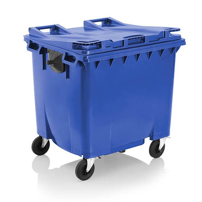 1100 Litre Wheelie Bin | Blue - Yellow Shield