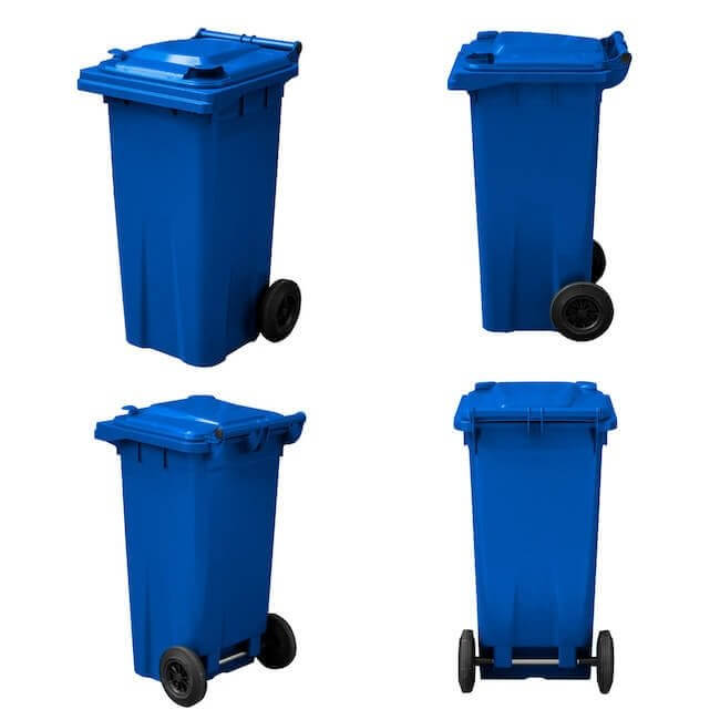 120 Litre Wheelie Bin | Blue - Yellow Shield