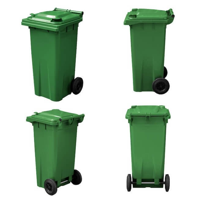 120 Litre Wheelie Bin | Green - Yellow Shield