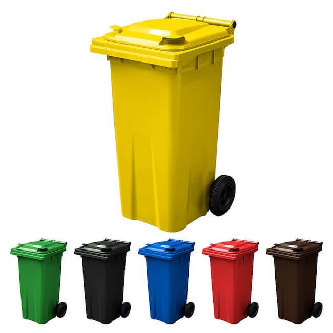 120 Litre Wheelie Bin | Yellow - Yellow Shield