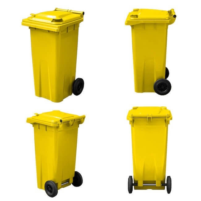120 Litre Wheelie Bin | Yellow - Yellow Shield