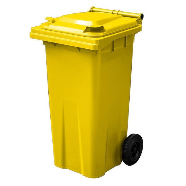 120 Litre Wheelie Bin | Yellow - Yellow Shield