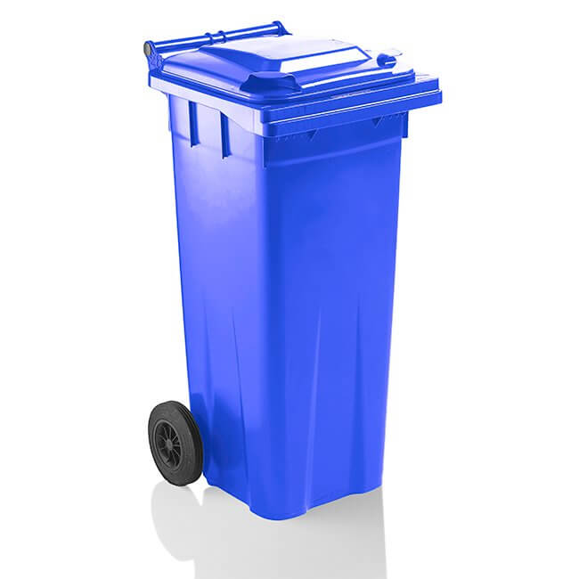 140 Litre Wheelie Bin | Blue - Yellow Shield