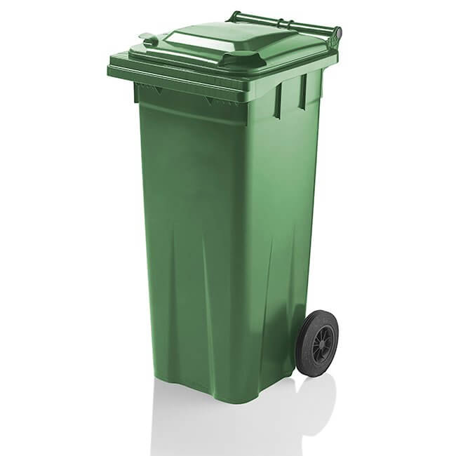 140 Litre Wheelie Bin | Green - Yellow Shield