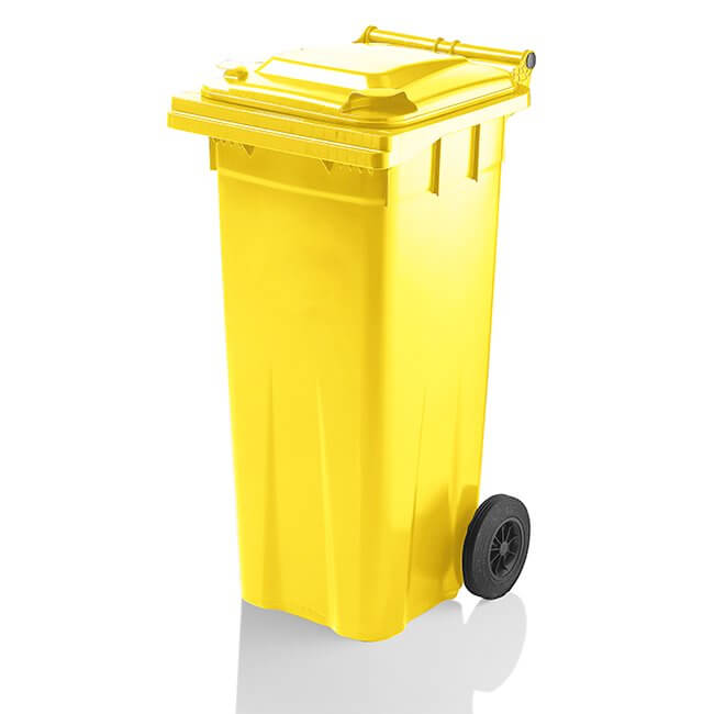 140 Litre Wheelie Bin | Yellow - Yellow Shield