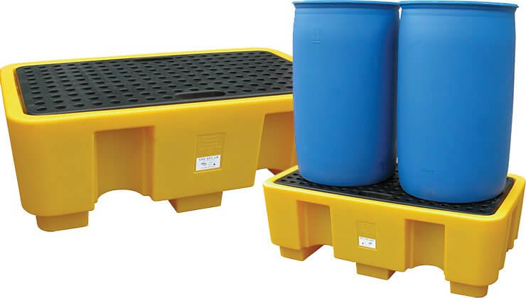 2 Drum Spill Pallet - Yellow Shield