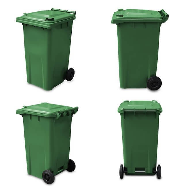 240 Litre Wheelie Bin | Green - Yellow Shield