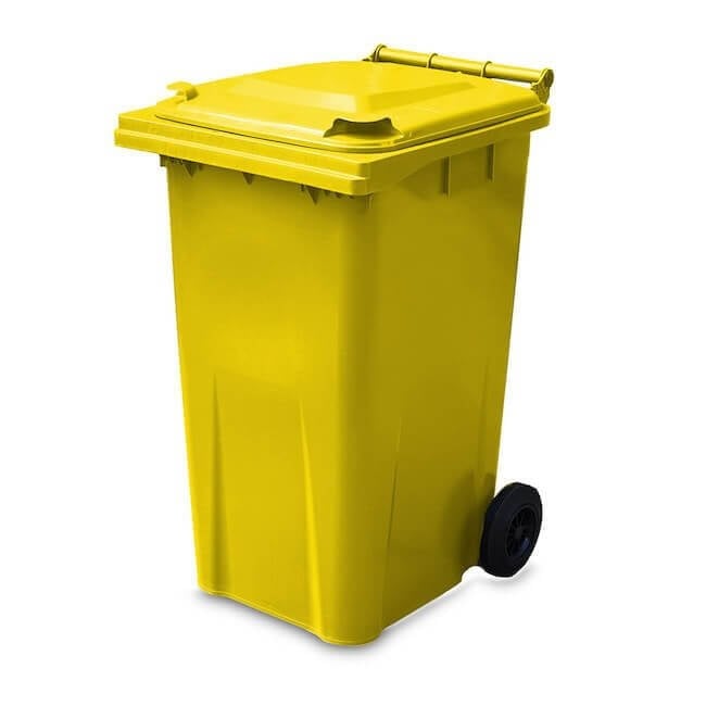 240 Litre Wheelie Bin | Yellow - Yellow Shield