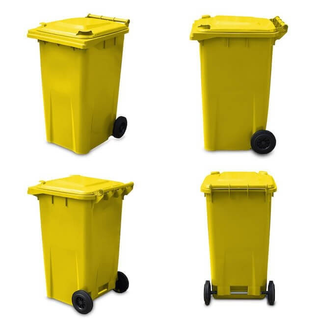 240 Litre Wheelie Bin | Yellow - Yellow Shield