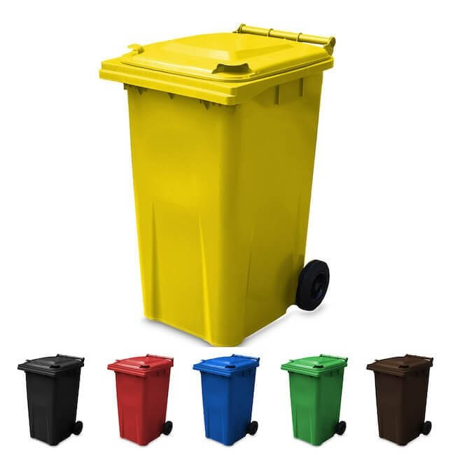 240 Litre Wheelie Bin | Yellow - Yellow Shield