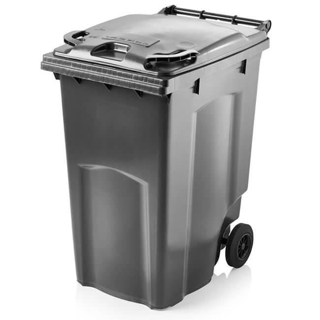 360 Litre Wheelie Bin | Dark Grey - Yellow Shield