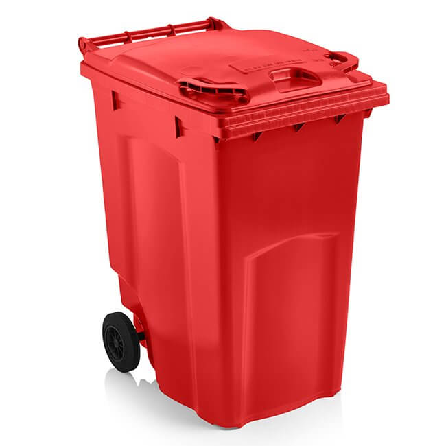 360 Litre Wheelie Bin | Red - Yellow Shield