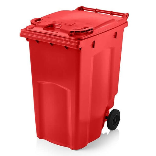 360 Litre Wheelie Bin | Red - Yellow Shield