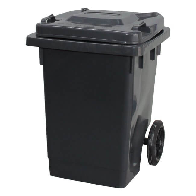 75 Litre Wheelie Bin | Grey - Yellow Shield