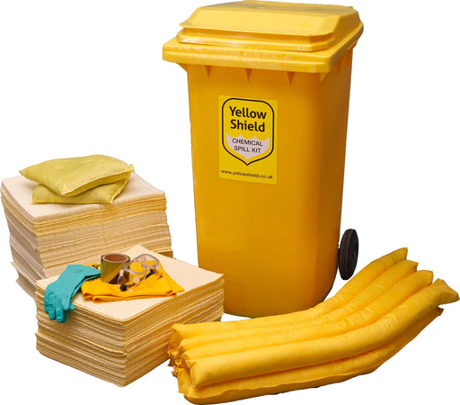 Chemical Wheelie Bin Spill Kit - 250 Litre - Yellow Shield