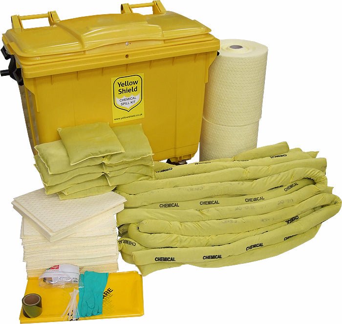 Chemical Wheelie Bin Spill Kit - 600 Litre - Yellow Shield