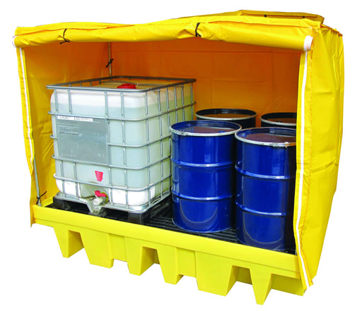 Double Covered IBC Poly Sump Pallet - Yellow Shield