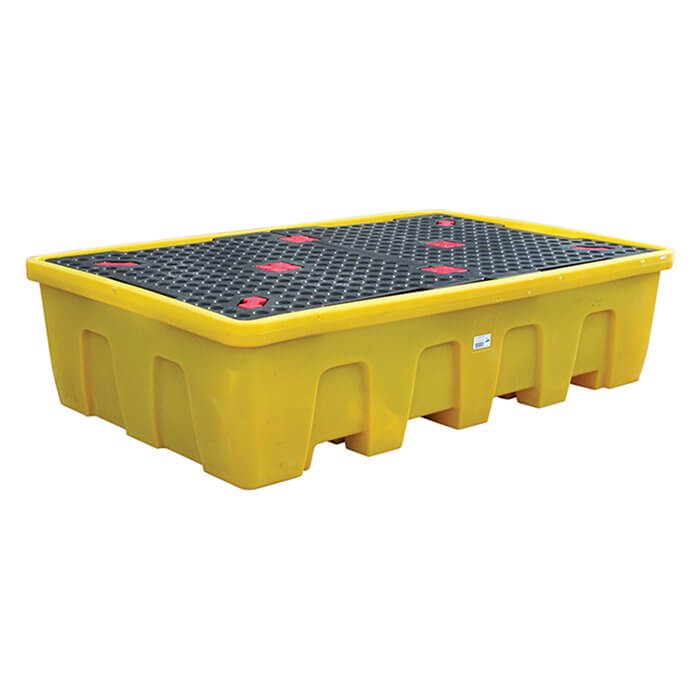 Double IBC Poly Sump Pallet - Stackable - Yellow Shield
