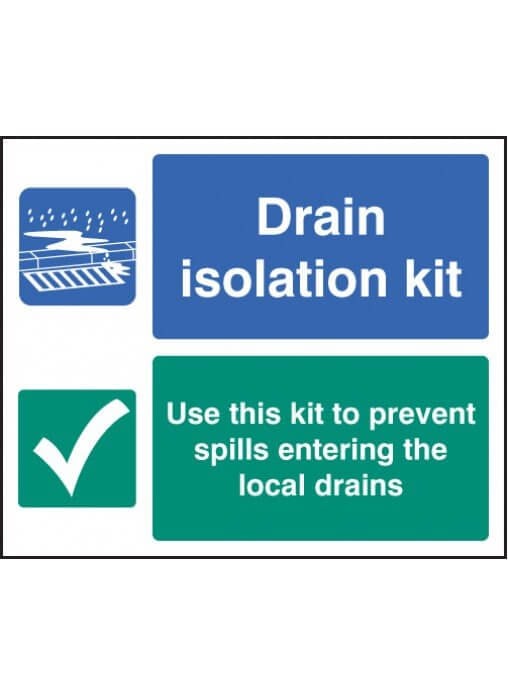 Drain Isolation Kit Sign - Yellow Shield