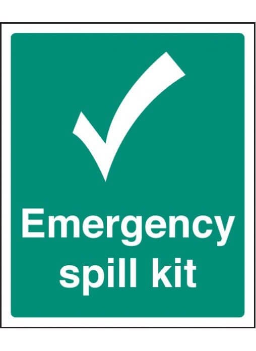 Emergency Spill Kit Sign | Self Adhesive Vinyl (300mm x 250mm) - Yellow Shield