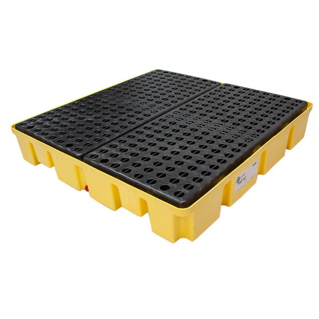 ENPAC 4 Drum Spill Pallet | Low Profile - Yellow Shield