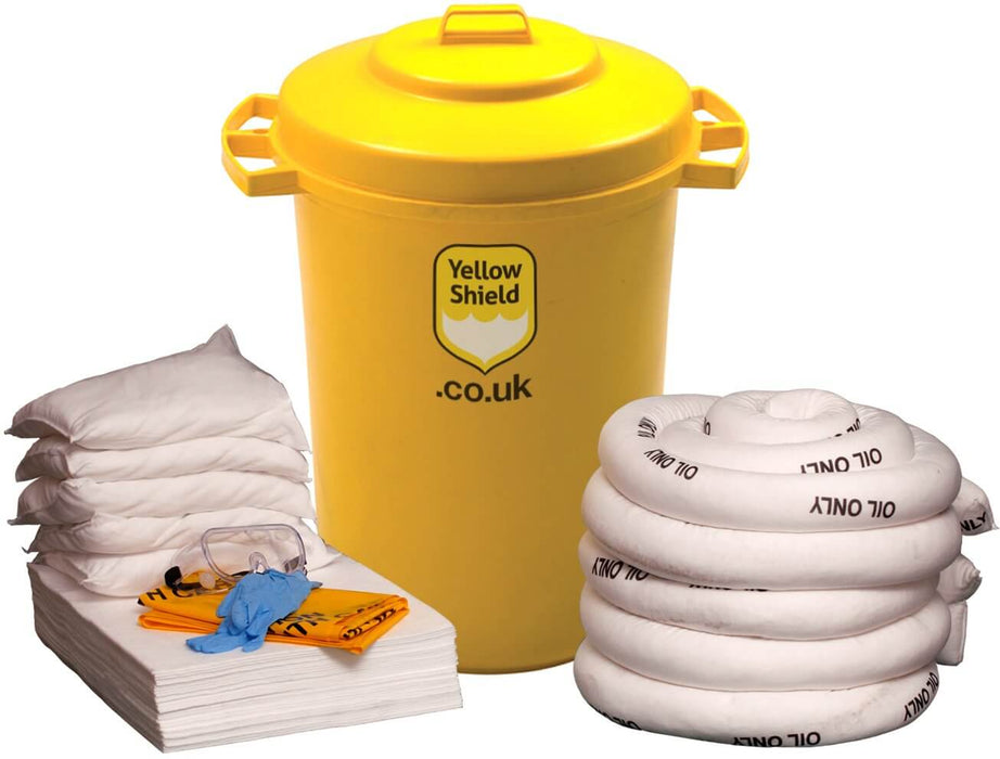 Pail Oil Spill Kit - 90 Litre - Yellow Shield