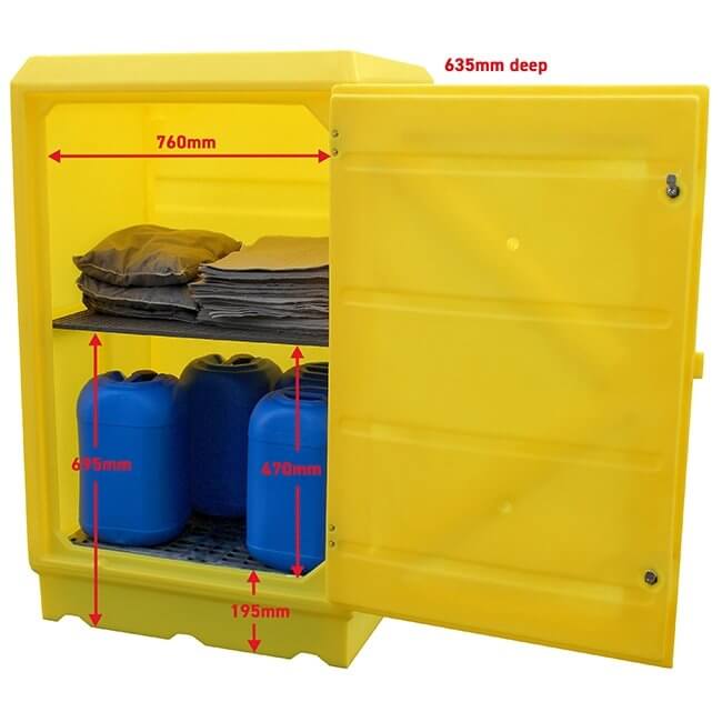Poly Storage Cabinet 100 Litres - Yellow Shield