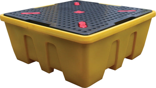 Single IBC Poly Sump Pallet - Stackable - Yellow Shield