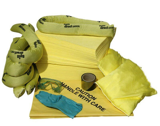 Spill Kit Refill | 125 Litre Chemical Wheelie Bin - Yellow Shield