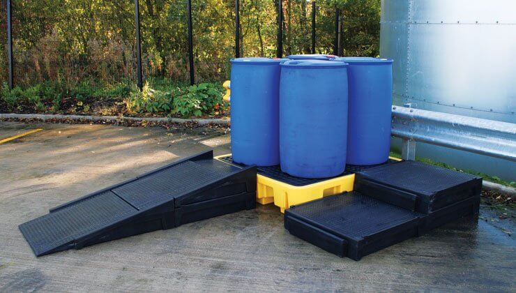 Spill Pallet Ramps - Yellow Shield